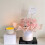 Decorative Round Flower Presentation Bucket Excellent For-Pink 2