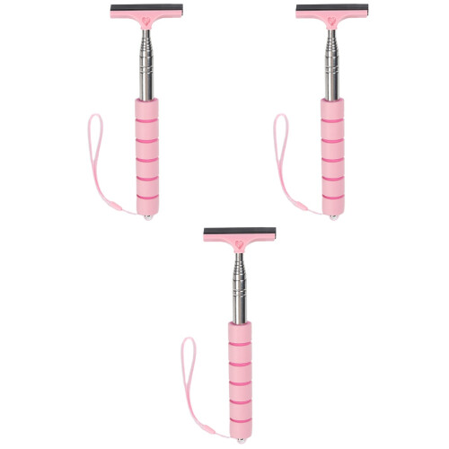 3Pcs Pink Car Windshield Cleaner Tool Rear View Mirror Squeegee Rubber 1