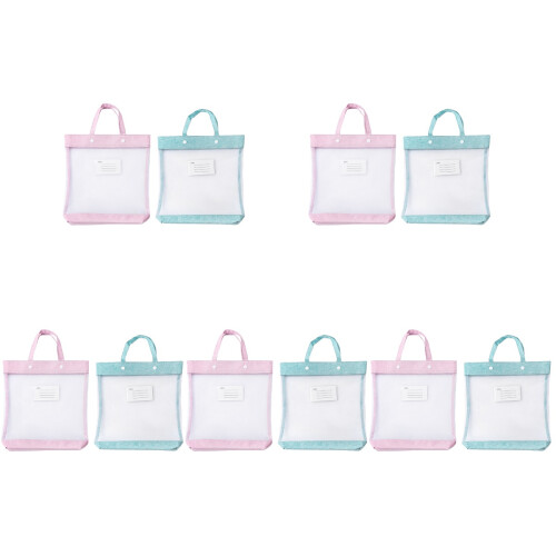 10Pcs Handheld Nylon Document Holders Snap Button File Organizers