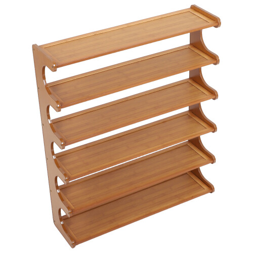 1Set Bamboo Shoe Rack Multi Tier Brown Stand for Home Entryway