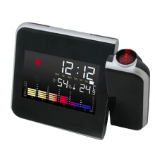 Black Projection Alarm Clock with LED Date Temp Humidity Display