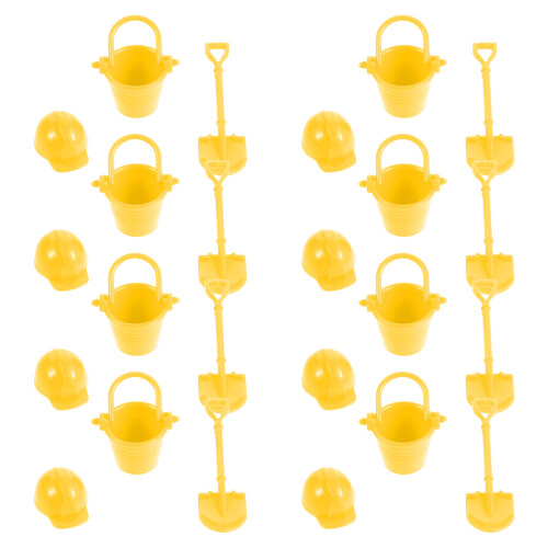 8Sets Yellow Plastic Firefighter Tools Set Mini for Kids