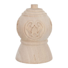 Hand Carved Khaki Wooden Post Topper for DIY Home and Stair Rail