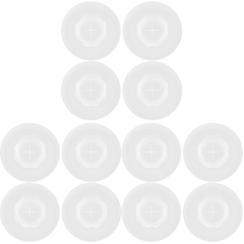 12Pcs Round Silicone Drink Lids Reusable Transparent Cup Covers