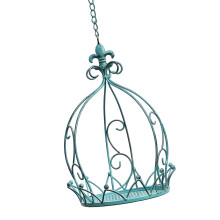 Metal Hanging Planter Plant Hanging Basket Decorative-Blue