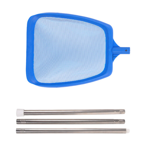 Professional Pool Skimmer Net With 3 Section Telescoping-Blue