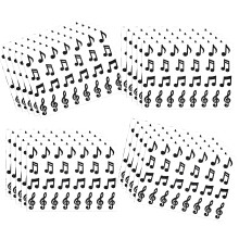 20 vellen glitter muzieknoot sticker zelfklevend-Zwart