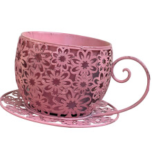 Retro Iron Flower Pot For Indoor Outdoor Desktop-Pink