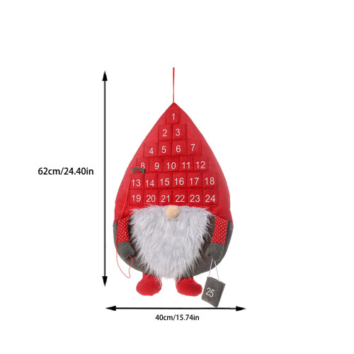 Christmas Countdown Calendar Fabric Santa Decor62x40cm 1