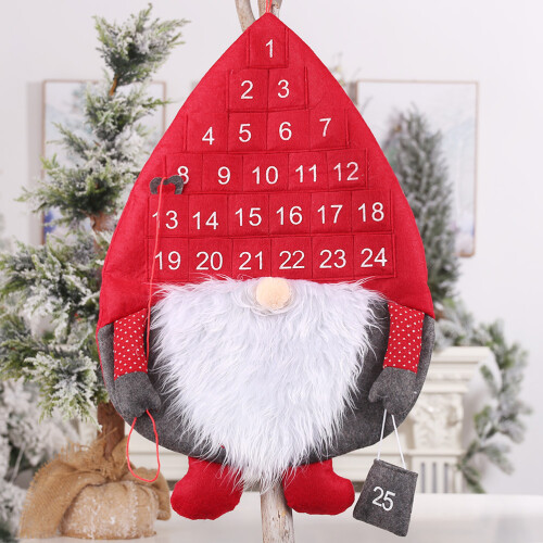 Christmas Countdown Calendar Fabric Santa Decor62x40cm 2