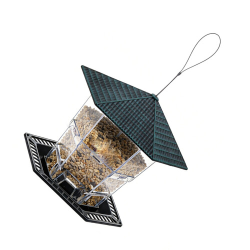 Flexibele buitendispenser voor wilde vogels met een-patina