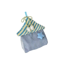 Porte-mouchoirs en flanelle suspendu en forme de maison,-Bleu