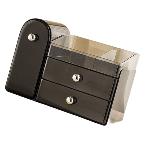 Makeup Organizers for Vanity with Brush Holder,Cosmetic-Black