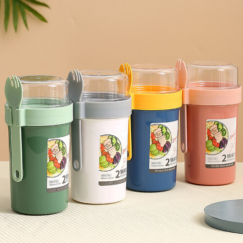 Double Layer Salad Shaker Cup760ml + 230ml PP 1