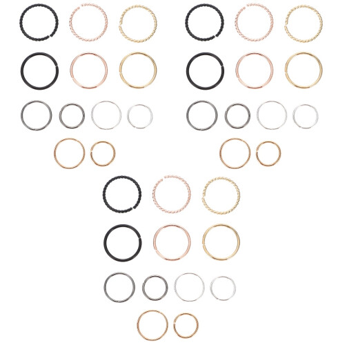 6Sets Praktische En Neuspiercing Ringen Assorti Decor 1