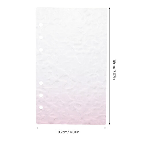 Pink Transparent Acrylic A6 Planner Binder Cover DIY Accessory 1