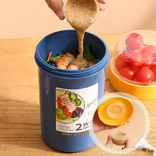 Double Layer Salad Shaker Cup760ml + 230ml PP 1
