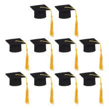Stylish Felts Graduate Cap Great For-Yellow Doctoral hat