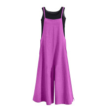 Elegant Women's Wide Leg Jumpsuits witn Side Slits-Purple XL
