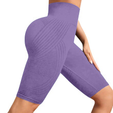 High Waist Yoga Capris Tummy Controls Workout Athletic-Purple M