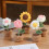 Ghiveci de flori artificiale croșetat manual, 4-5cm x 9-11cm 5