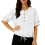 Women's Blouses Ruffle Short Puff Sleeve Button  Neck-Pink S 7