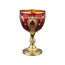 Stylish 100ml Antique Themed Drinking Cup Durable Alloy-Red