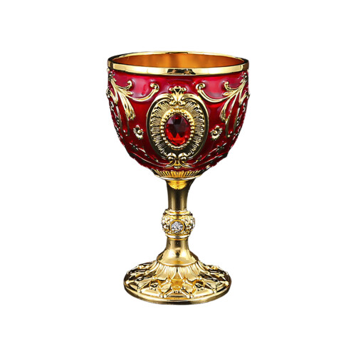 Stylish 100ml Antique Themed Drinking Cup Durable Alloy-Red