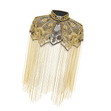 Elegant Tassels Evening Shawl Shoulder Wrap With-black gold