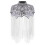 Luxurious Sequined Shawl With Long Fringed Embroidery-Silver 1
