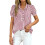 Women's  ruffled V-neck button-down short-sleeved-Black S 7
