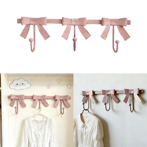 Iron Wall Mounted Hook With Bowknot Designs For Hanging-Black 2