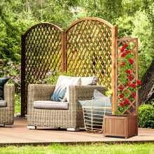 2-in-1 houten plantenbak met traliewerk