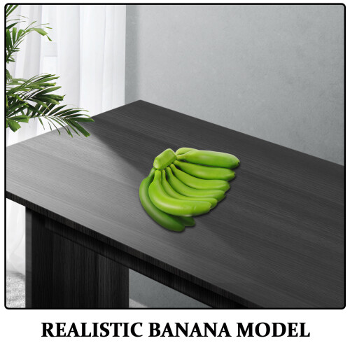 Artificial Banana Bunch Green Plastic Realistic Fake Fruit Decor