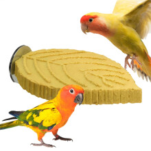 (Yellow) Bird Parrot Resin Stand Rack Bird Cage Accessories Perch for Small Animal Stand Board