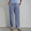 Womens Hollow Out Pants Drawstring Elastic Waist-light blue S 5