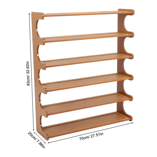 1Set Bamboo Standing Shoe Rack Multi-Tier Brown Organizer for Home Use 1