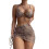 Damen-Bikini-Set, 3-teiliger Badeanzug mit Überrock,-braun S 1