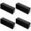 4Pcs Digital Alarm Clocks with Large Screen Buttons Black ABS 4