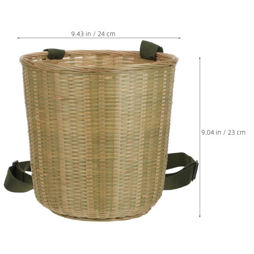 Bamboo Woven Fruit Basket Portable Harvest Backpack for Outdoors 1