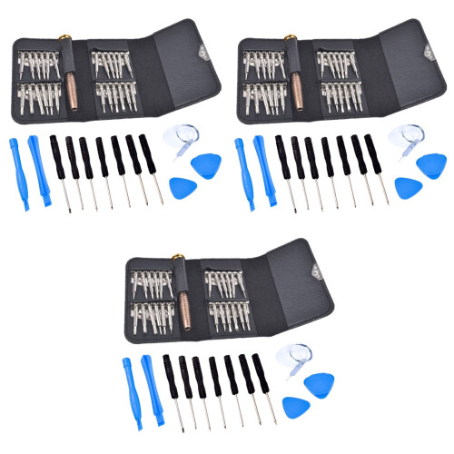 3Sets Assorted Color Phone Tablet Repair Tool Kit with Magnetic Bits 1