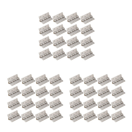 48Pcs Stainless Steel Silver Drawer Butt Hinge for Door and Window Use 1