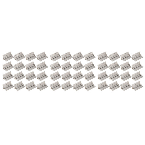 48Pcs Stainless Steel Silver Drawer Butt Hinge for Door and Window Use 2