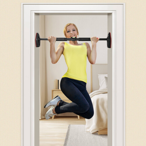 Portable Pull Up Bars Adjustable Steel Doorway Bar Black for Home 2