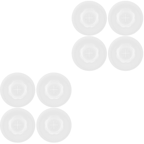 8Pcs Reusable Silicone Cup Lids Transparent Round Covers for Home Use 1