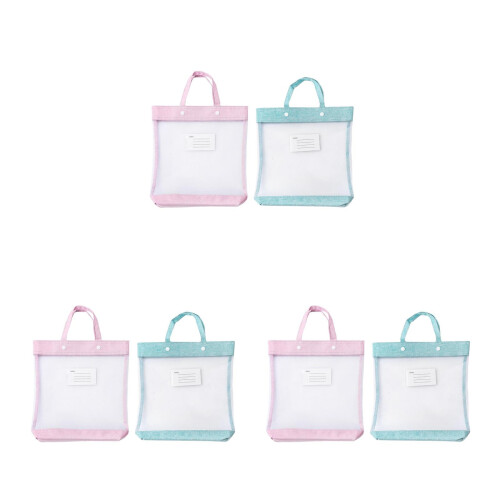6Pcs Nylon File Bags Snap Button Document Organizers for Office 1