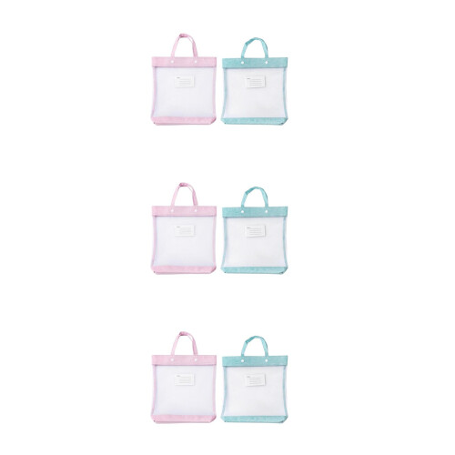 6Pcs Nylon File Bags Snap Button Document Organizers for Office 2