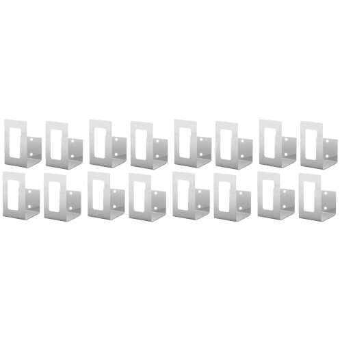 16Pcs Silver Wall-Mount Pot Lid Organizer Stainless Steel Kitchen Rack 2