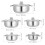 5Pcs Steel Cookware Set Silver Nonstick Pots and Pans for Home Kitchen 2