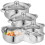 5Pcs Steel Cookware Set Silver Nonstick Pots and Pans for Home Kitchen 7